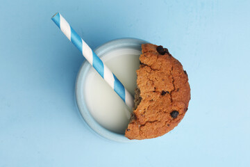 glass of milk and half a liver top view