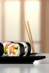 commercial photography for advertising campaign focusing on vibrant sushi rolls