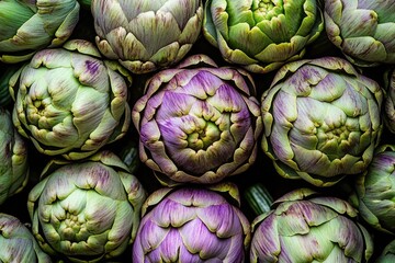 Fototapeta premium Vibrant Farm Field Filled with Lush Artichoke Plants, Showcasing Ripe Flower Heads Ready for Harvest