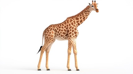 Naklejka premium Giraffe Isolated on White Background. Generative AI