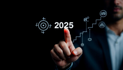 Businessman Targeting 2025 Growth with Digital Strategy