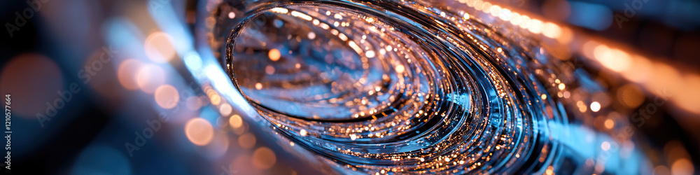 Aufkleber abstract concentric reflective surface with sparklers