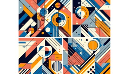 Obraz premium Symmetrical Patterns: Exploring Abstract Geometric Art