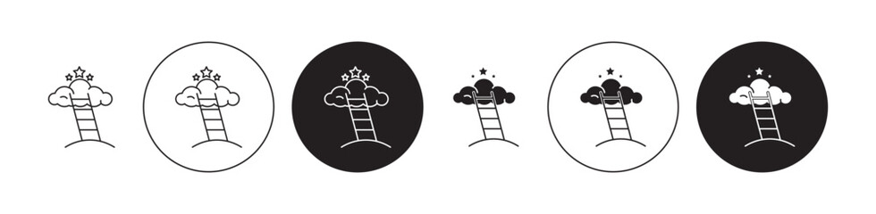 career Ladder icons set in black filled and stroke line style