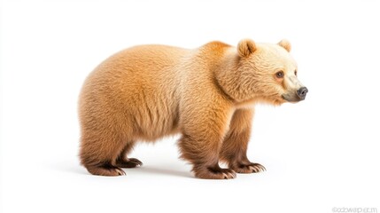 Fototapeta premium Isolated bear in a minimalist style. Generative AI