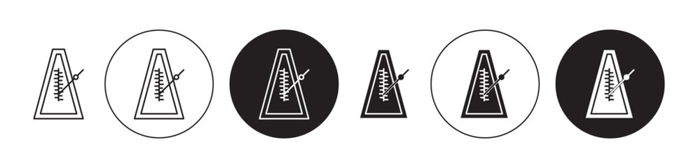 Classic Metronome icons set in black filled and stroke line style
