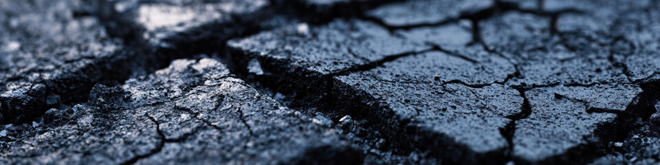 Obraz premium Close-up of Cracked Dark Soil