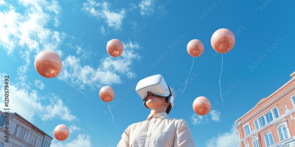 Aufkleber immersive skyward vr experience futuristic virtual reality for interactive urban gatherings - enhanc