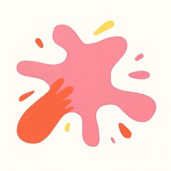 A colorful splash illustration featuring pink and orange hues, conveying a playful and vibrant artistic expression.