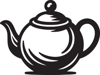 silhouette of teapot logo design vector art illustration