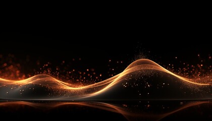Obraz premium visualization of wave particle, energy of fractal realms, gold