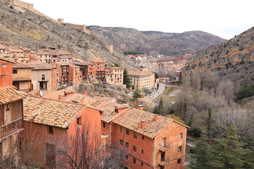 Fototapeta premium Beautiful view of Albarracin town with its beautiful old red houses