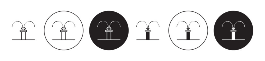 Irrigation icons set in black filled and stroke line style