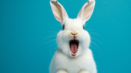 Obraz premium Surprised Bunny with open mouth. 