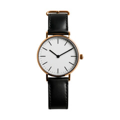 Elegant wristwatch with a minimalist design on a transparent background