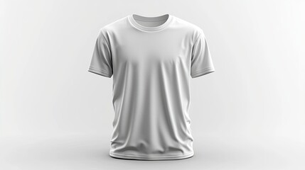 Plain white t-shirt displayed against a clean, minimalistic background, ideal for clothing mockups and fashion designs