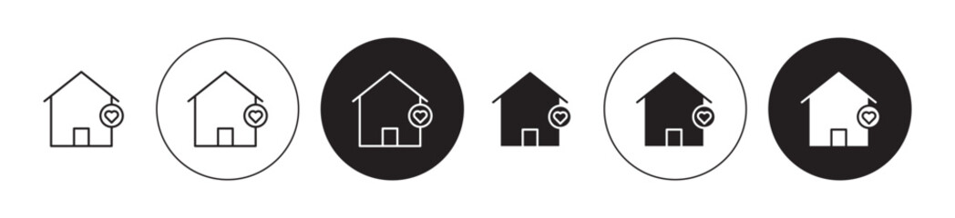 Shelter icons set in black filled and stroke line style