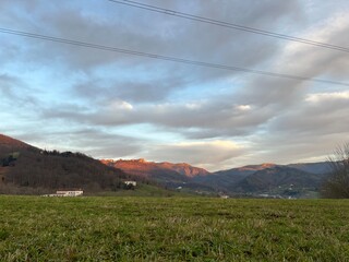 Fototapeta premium Sunset, sunrise, mountains