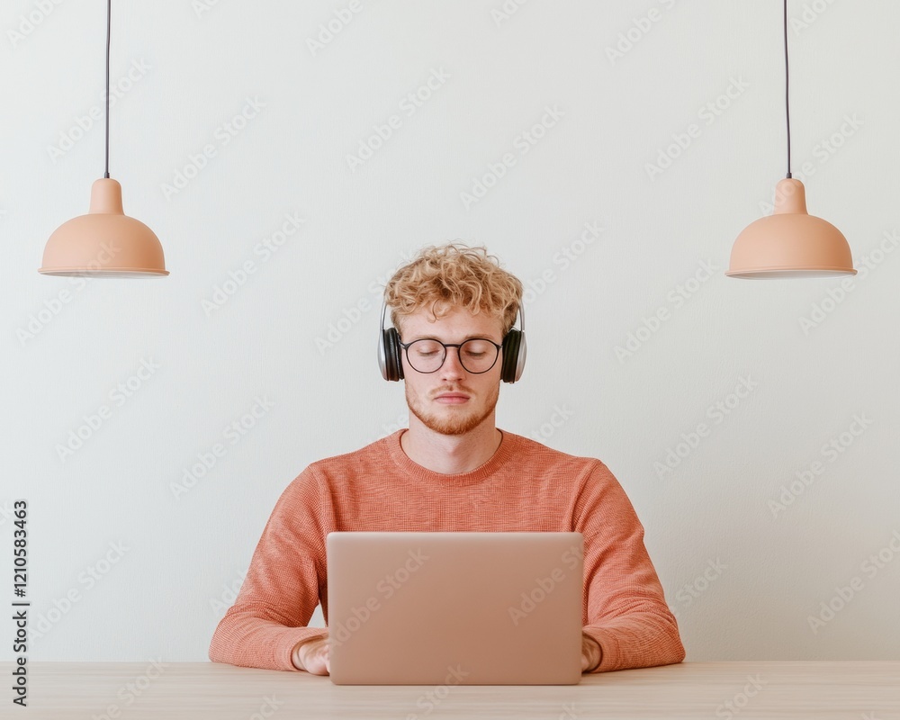 Poster scandinavian minimalist workspaces professional online learning with virtual training in calm atmosp