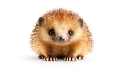 Fototapeta premium Charming Echidna on a White Background. Generative AI