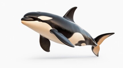 Obraz premium Orca on a White Background. Generative AI