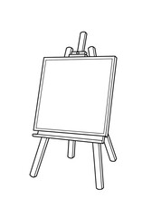 easel with canvas coloring 