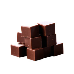 Chocolate Cubes isolated on transparent background