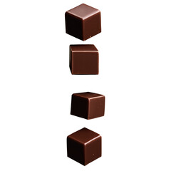 Obraz premium Chocolate Cubes isolated on transparent background