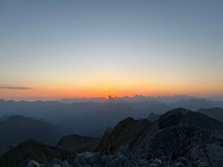 Sunset, sunrise, mountains