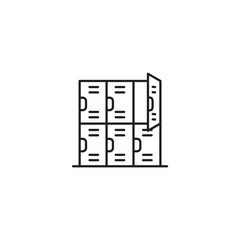 Locker or Athlete locker icon vector, flat line