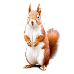 Obraz premium Red Squirrel with White Belly isolated on transparent background