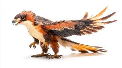 Obraz premium Feathered Microraptor with Stunning Plumage. Generative AI