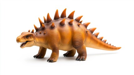 Kentrosaurus Dinosaur Model on White Background. Generative AI
