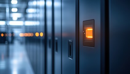 Illuminated Server Room Access Panel: Data Center Security