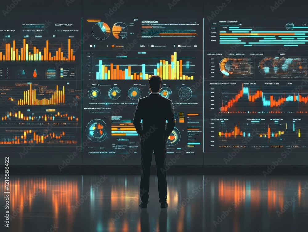 Poster engaging insights dynamic presentations data trend analysis in professional visualization rooms