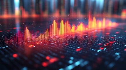 Abstract digital data visualization with glowing lines and vibrant colors.