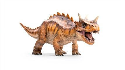 Eotrachodon Dinosaur Model Isolated on White Background. Generative AI