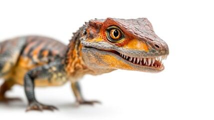 Fototapeta premium Hypsilophodon Dinosaur Model on a White Background. Generative AI