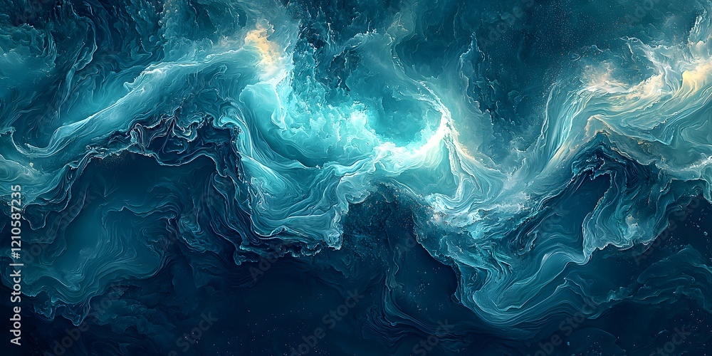 Aufkleber swirling patterns of color create a mesmerizing marine-inspired design. generative ai