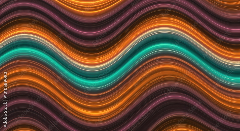 Poster vibrant abstract wavy lines: colorful motion and dynamic patterns