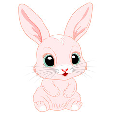 Pink rabbit without background vector image