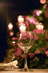 decoration party room buffet flowers candles decorated environment lights candles call elegant