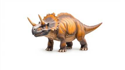 Fototapeta premium Udanoceratops Dinosaur Model on White Background. Generative AI