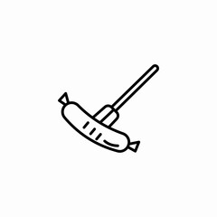 sausage roasting icon sign vector