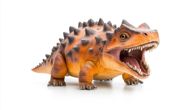 Lystrosaurus Dinosaur Model on White Background. Generative AI