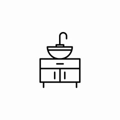 vessel sink cabinet icon sign vector