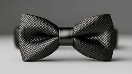 Elegant black bow tie on a neutral background for formal attire and special events