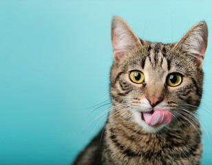 Freche Katze mit herausgestreckter Zunge &ndash; Kreatives Portr&auml;t f&uuml;r Tierfreunde