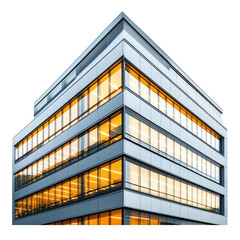 Fototapeta premium Modern Office Building with Illuminated Windows