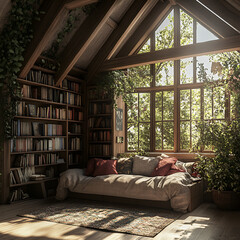 cottage core library